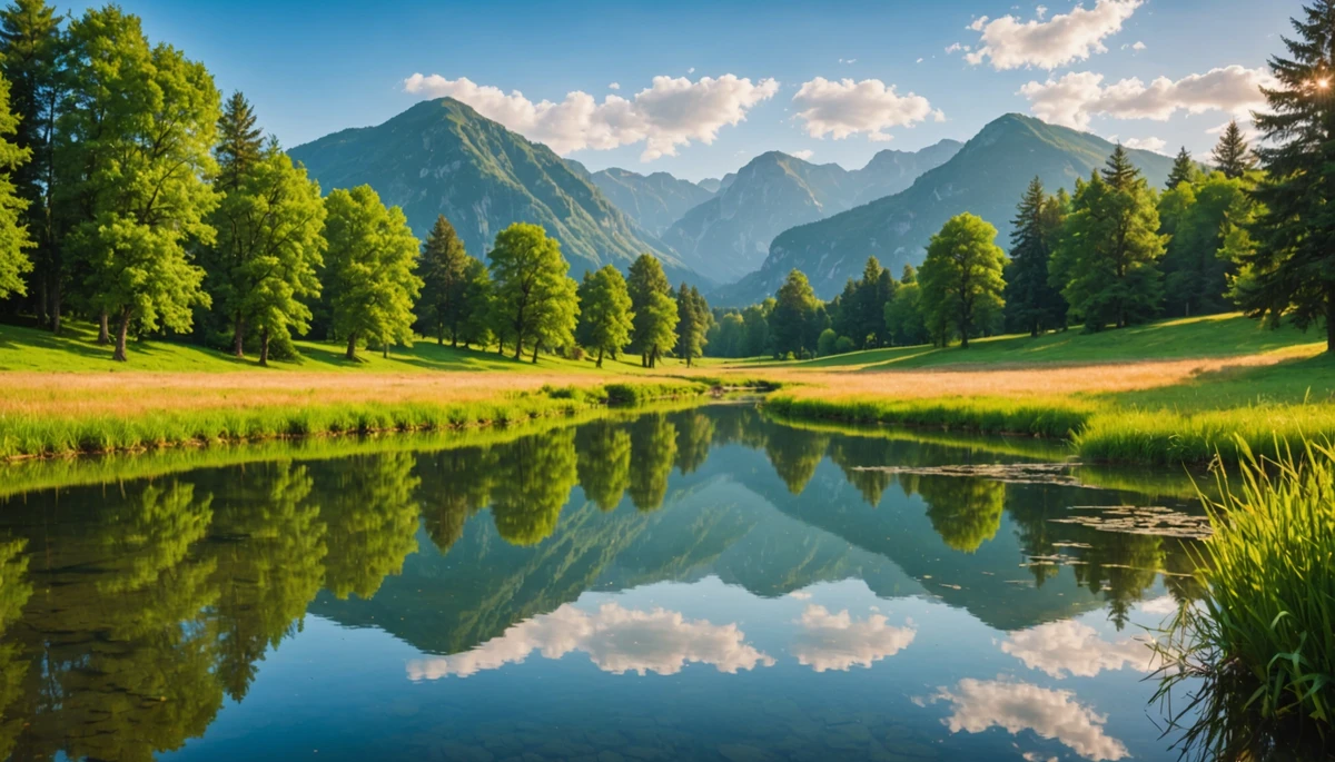 Eye-level view of a peaceful natural landscape promoting wellness
