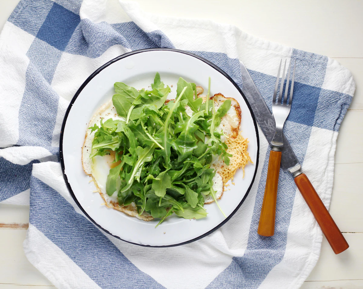 Plate of arugula salad